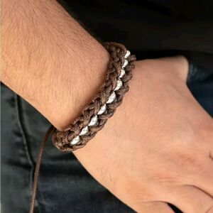 Paparazzi Mens Motor Pool Adjustable Bracelet in Brown